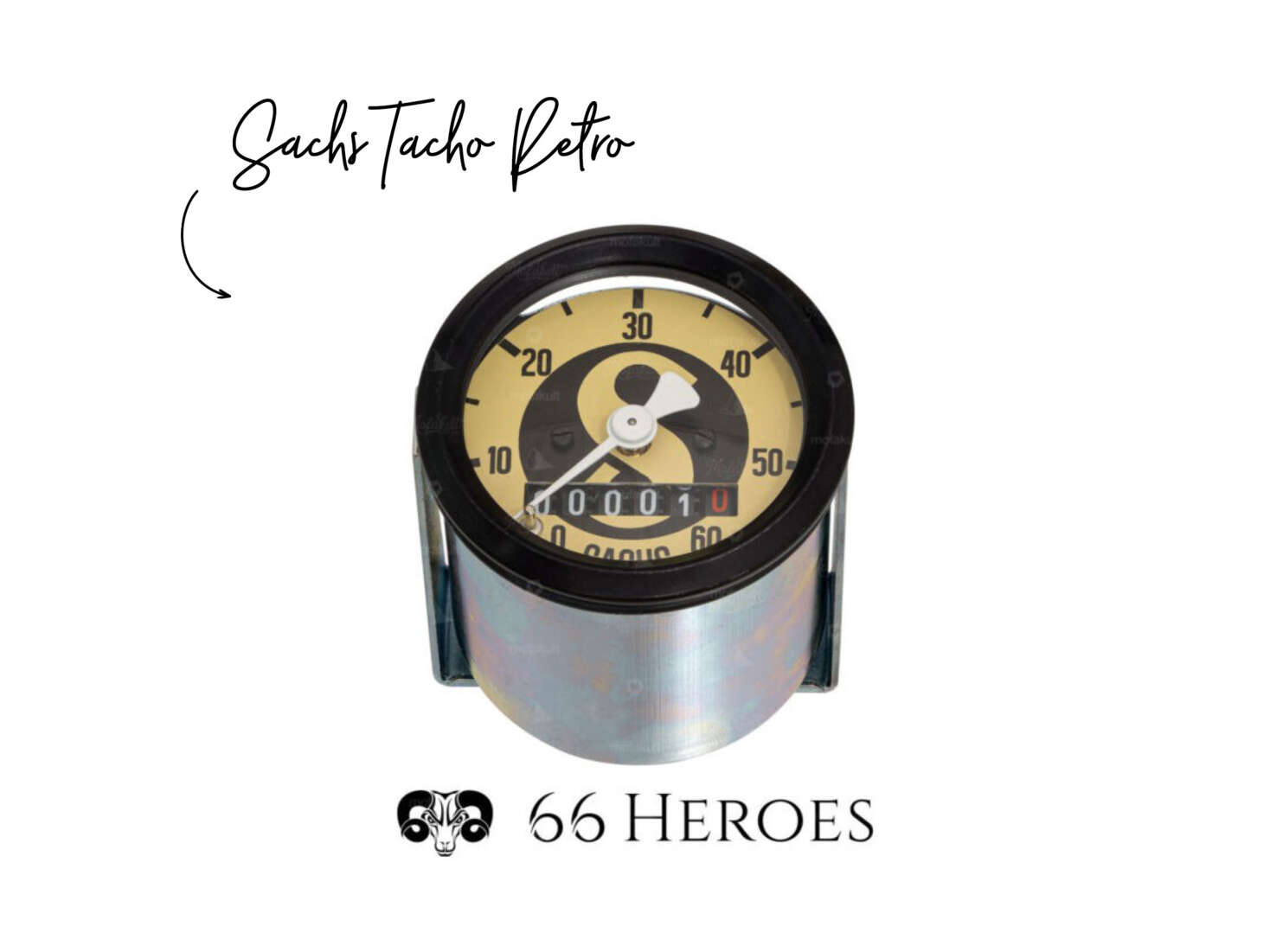 66Heroes Tacho 60 km/h Ø 48 mm | Sachs-Logo 66Heroes Tacho 60 km/h Ø 48 mm | Sachs-Logo