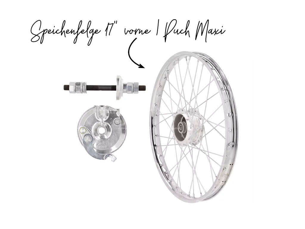Speichenfelge 17 Zoll, vorne, Puch Maxi Speichenfelge 17 Zoll, vorne, Puch Maxi