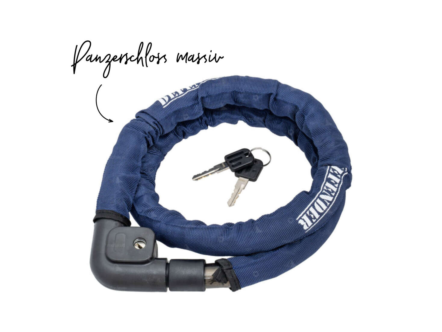 Panzerschloss massiv Ø 22 x 1200 mm Textilhülle blau Panzerschloss massiv Ø 22 x 1200 mm Textilhülle blau