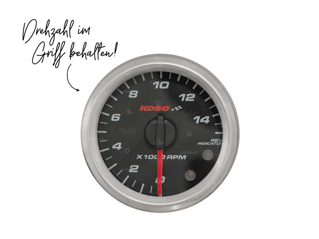 KOSO Drehzahlmesser analog Ø 48 mm (12 V) KOSO Drehzahlmesser analog Ø 48 mm (12 V)