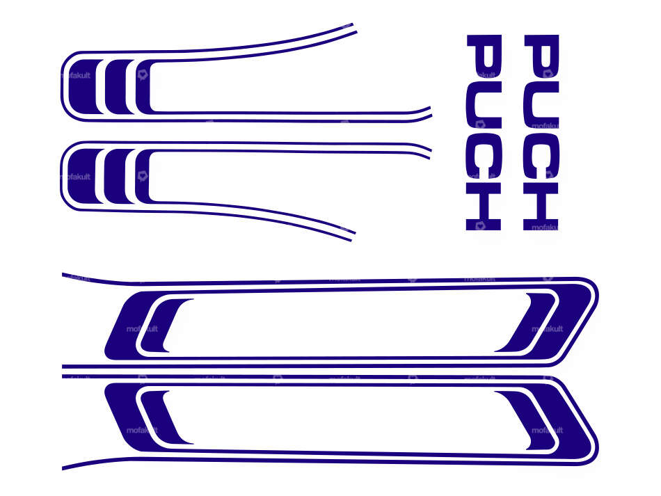 Klebersatz Tank & Rahmen blau (1A-Qualität) Folienplot | Puch Maxi S Carousel Image 1