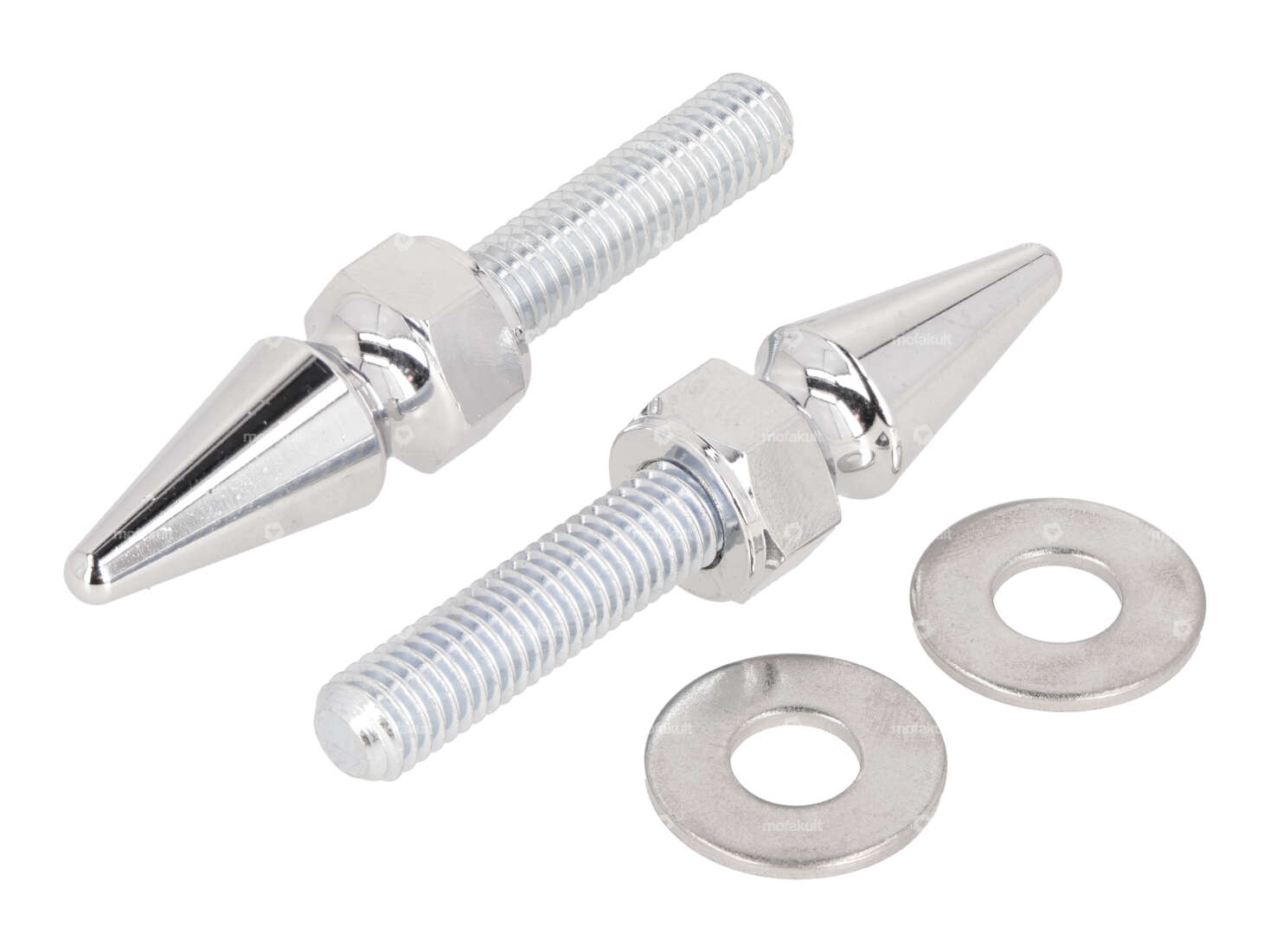 66HEROES Schraube mit Spitzmutter M8 Gabelplatte Chrom (Paar) Carousel Image 1