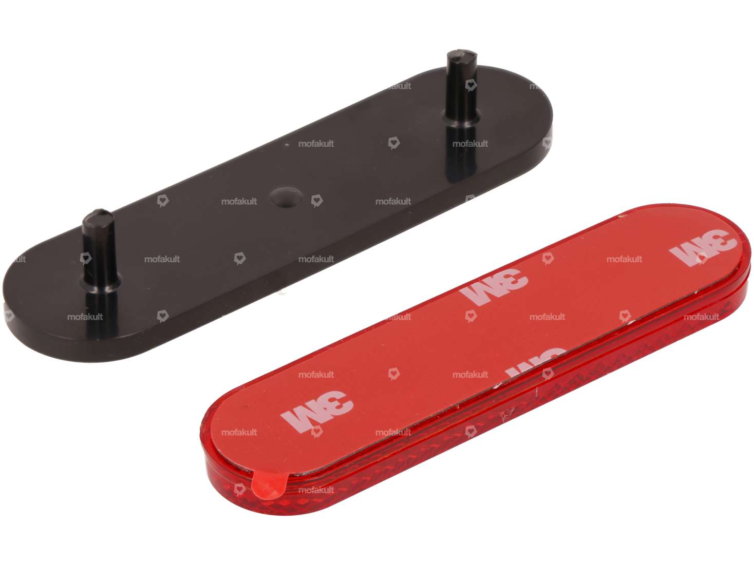 Reflektor 100 x 2 mm mit Klickbefestigung oval rot Carousel Image 2