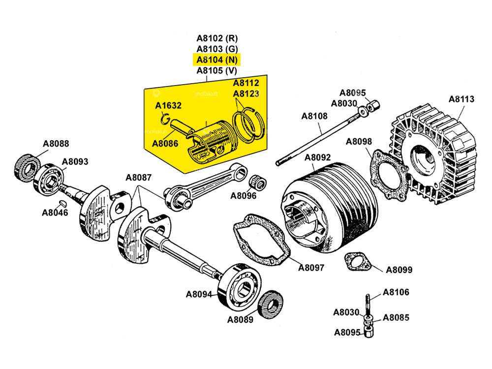 Meteor piston 40 mm "N" (A8104) | Beta 521 & 512 Carousel Image 2