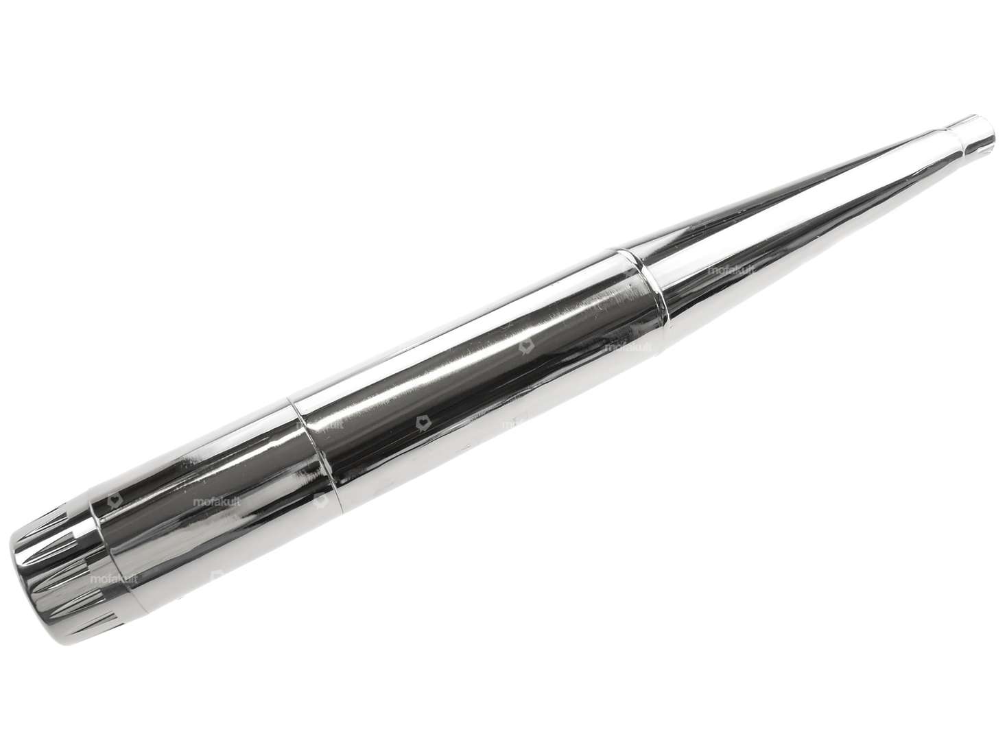 66HEROES Exhaust X-Pipe 28 mm chrome / black CNC end piece Carousel Image 3