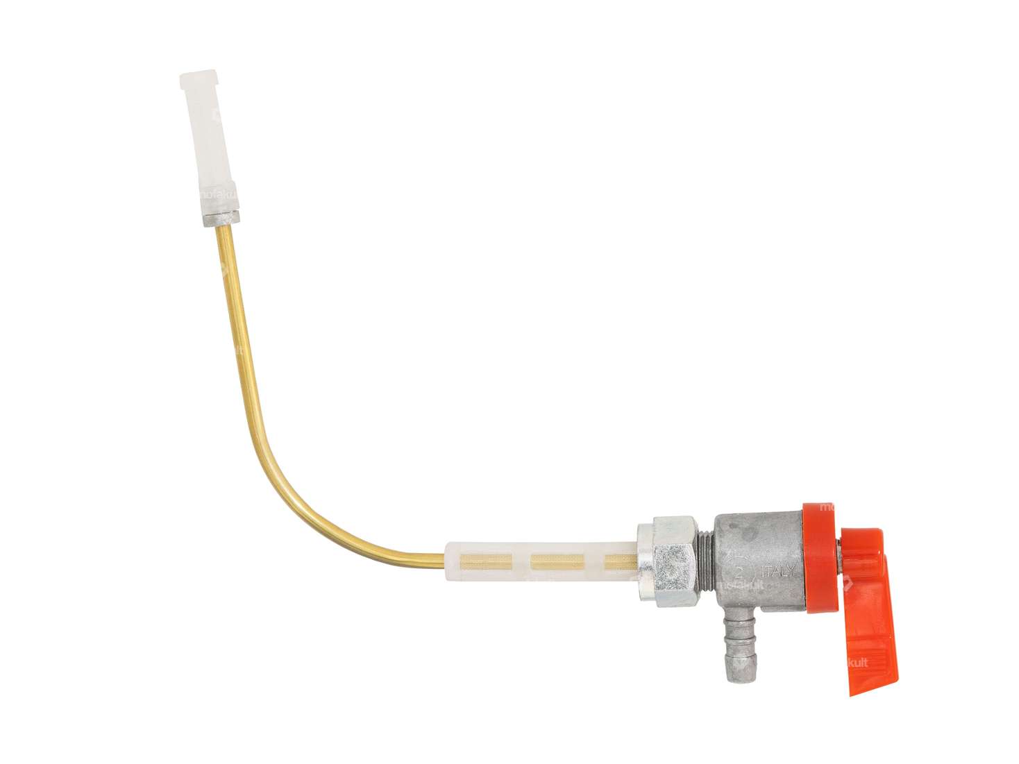 OMG Benzinhahn rot horizontal M12x1 (mit Überwurfmutter) | Piaggio Ciao Carousel Image 1