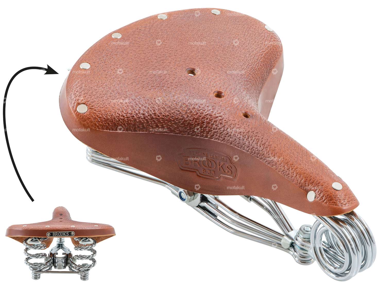 BROOKS Sattel «Vintage» Leder gefedert braun Carousel Image 1