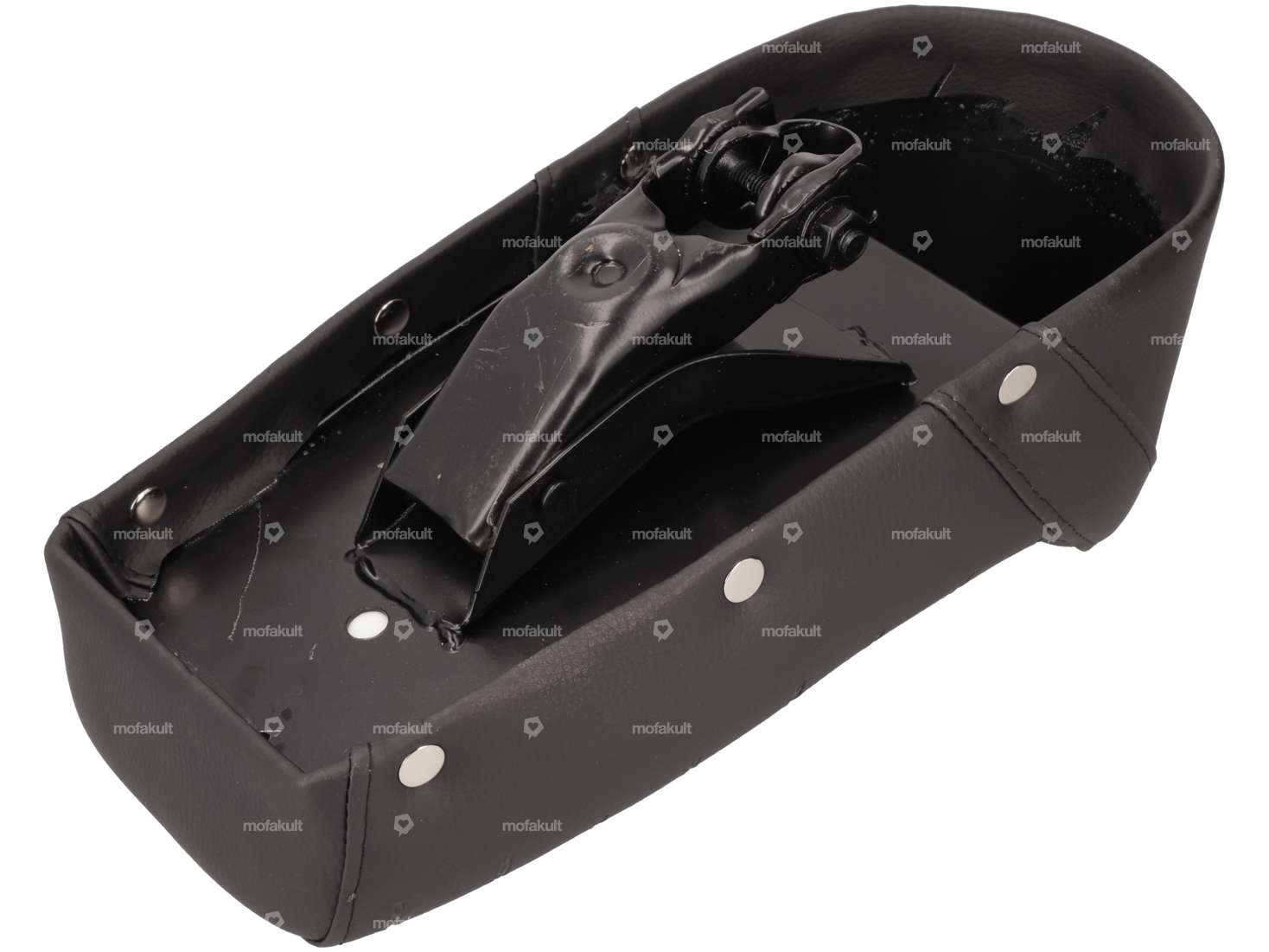 Sitzbank mit Nieten gefedert schwarz Carousel Image 2