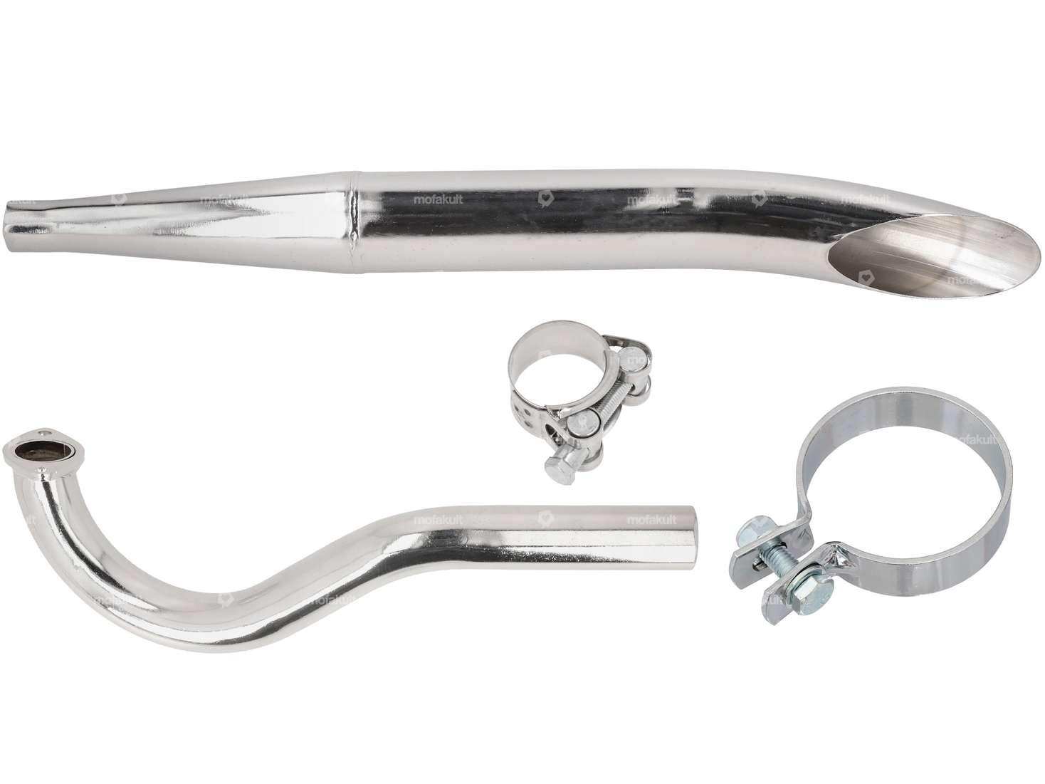 Exhaust set Sidepipe Ø 28 / 60 mm chrome | Puch Carousel Image 1