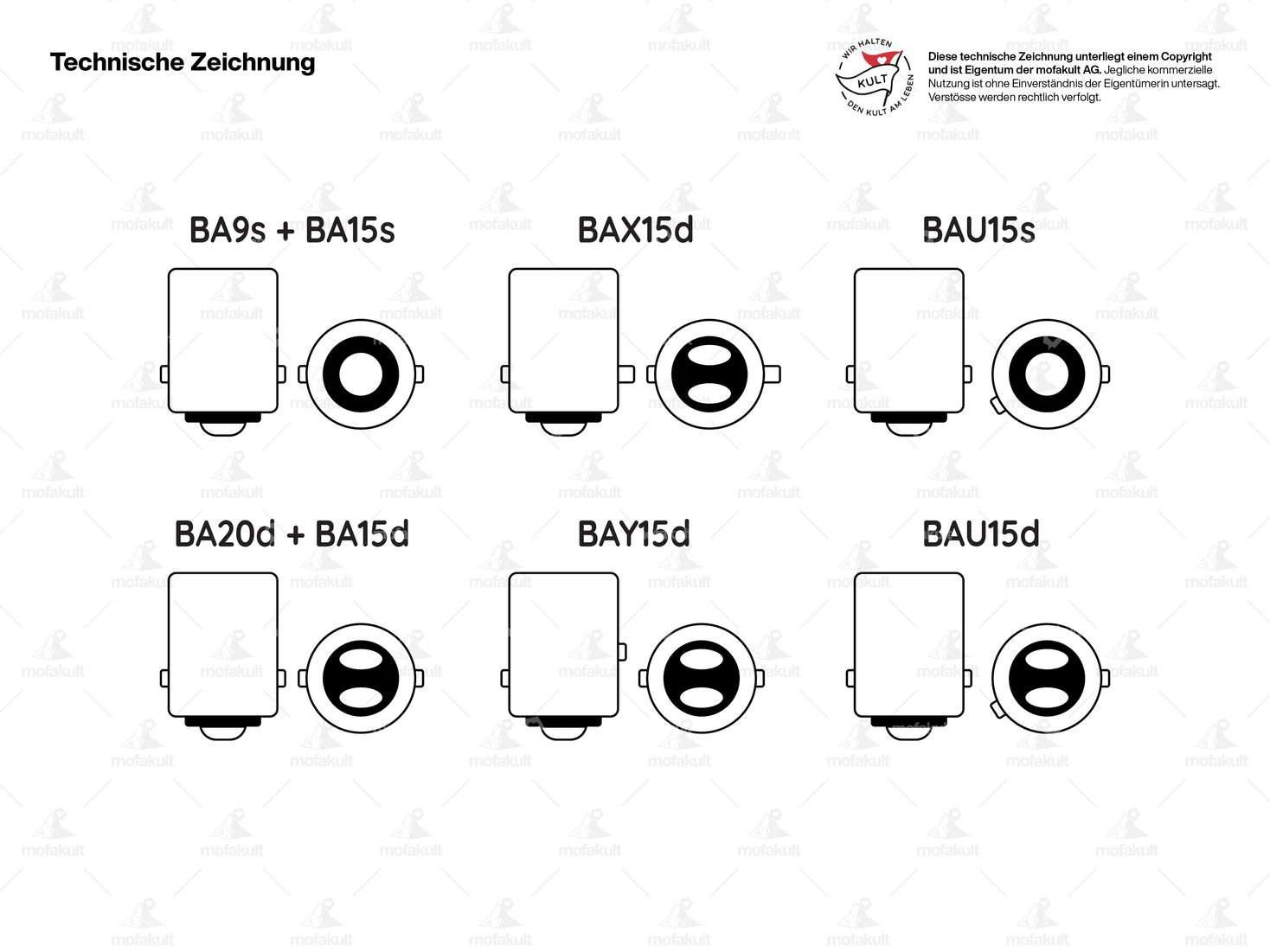 GPO Birne 6V - 10W (BA15s, G18) 1-faden Carousel Image 3