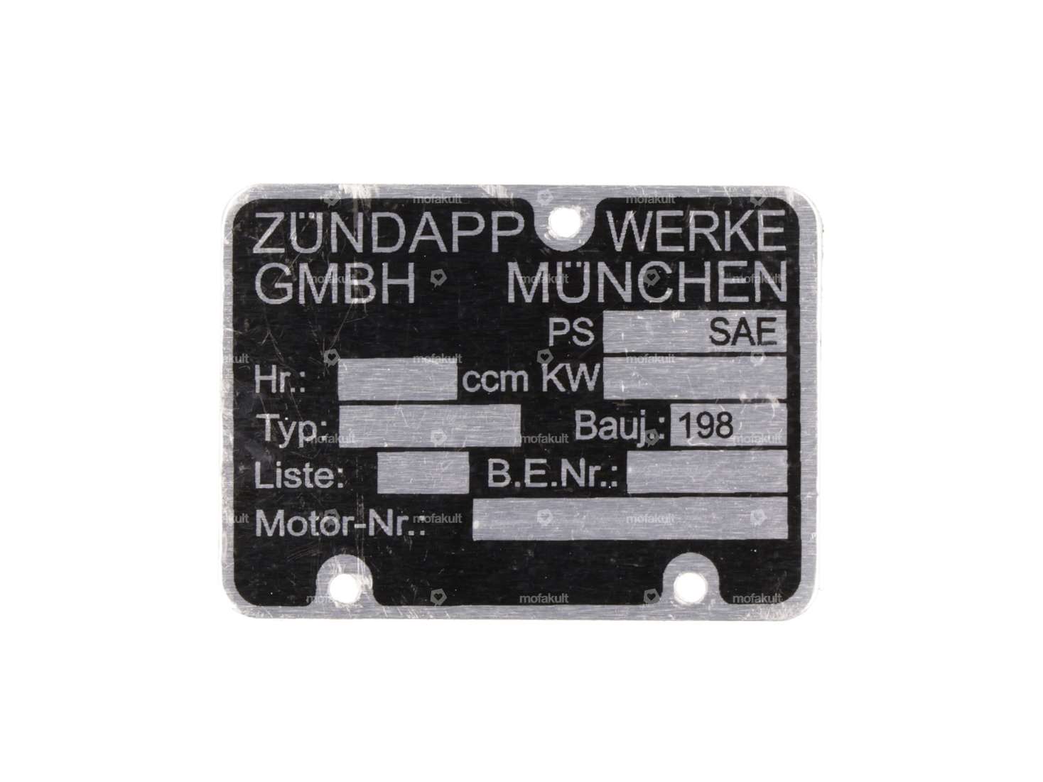 Motorenschild 80er-Jahre | Zündapp Carousel Image 1