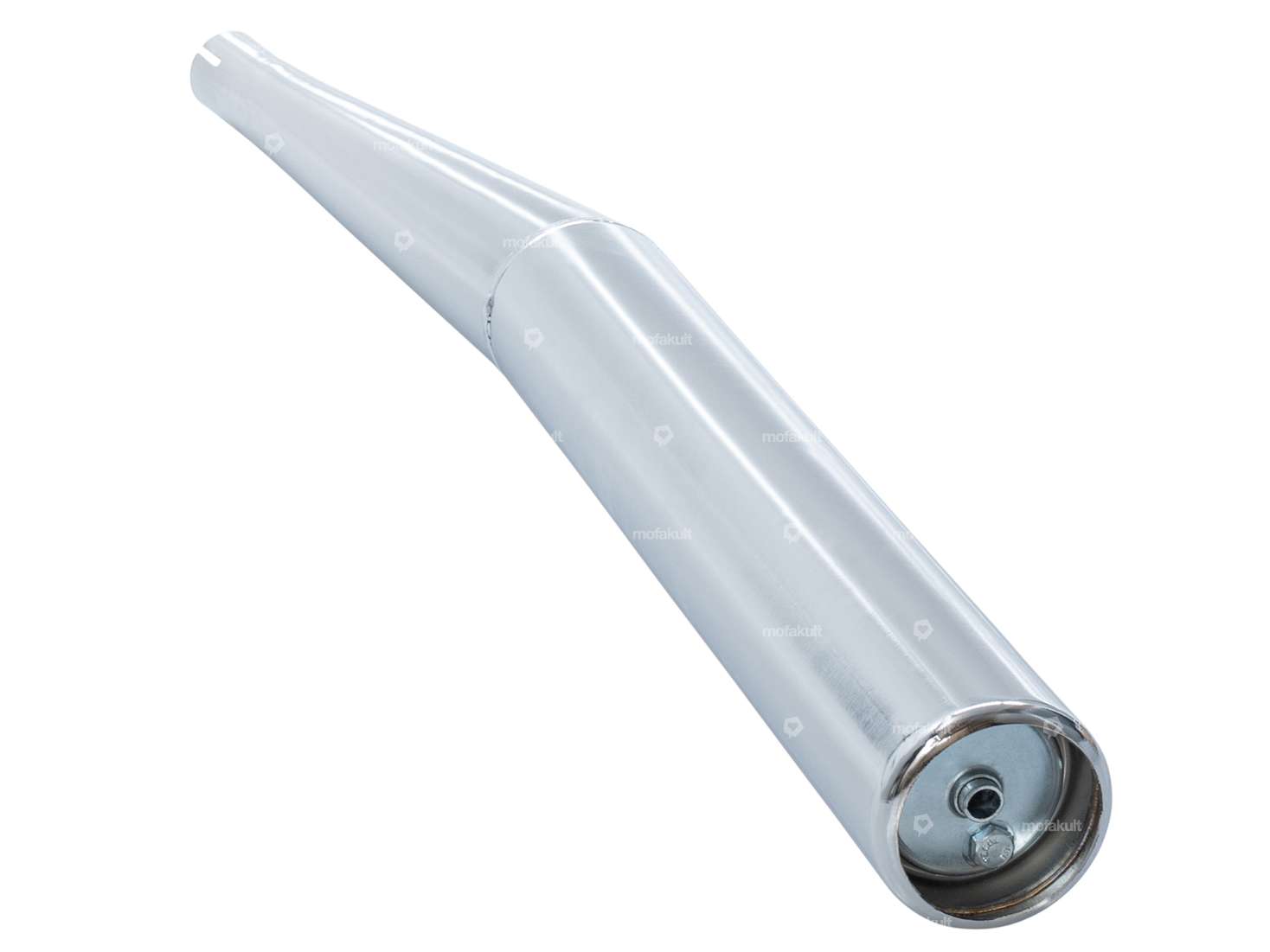 Rear muffler cigar Ø 26 / 60 mm curved chrome Carousel Image 3