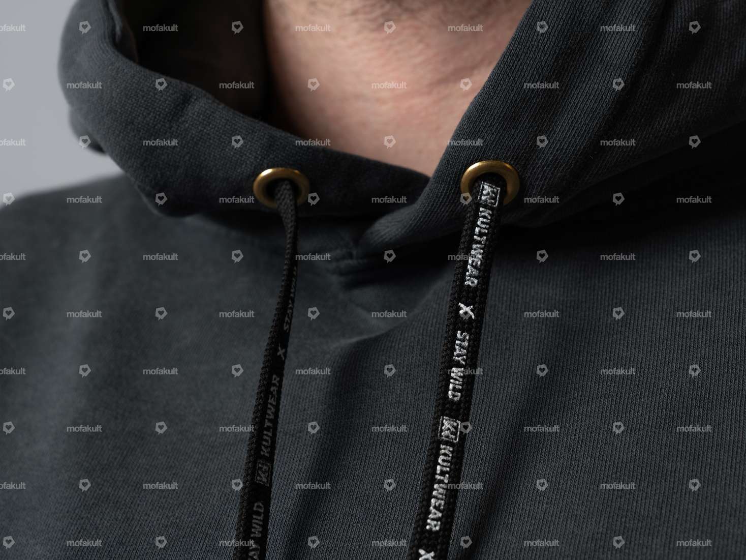 KULTWEAR Hoodie "Velcro" Stonewash gray Carousel Image 5