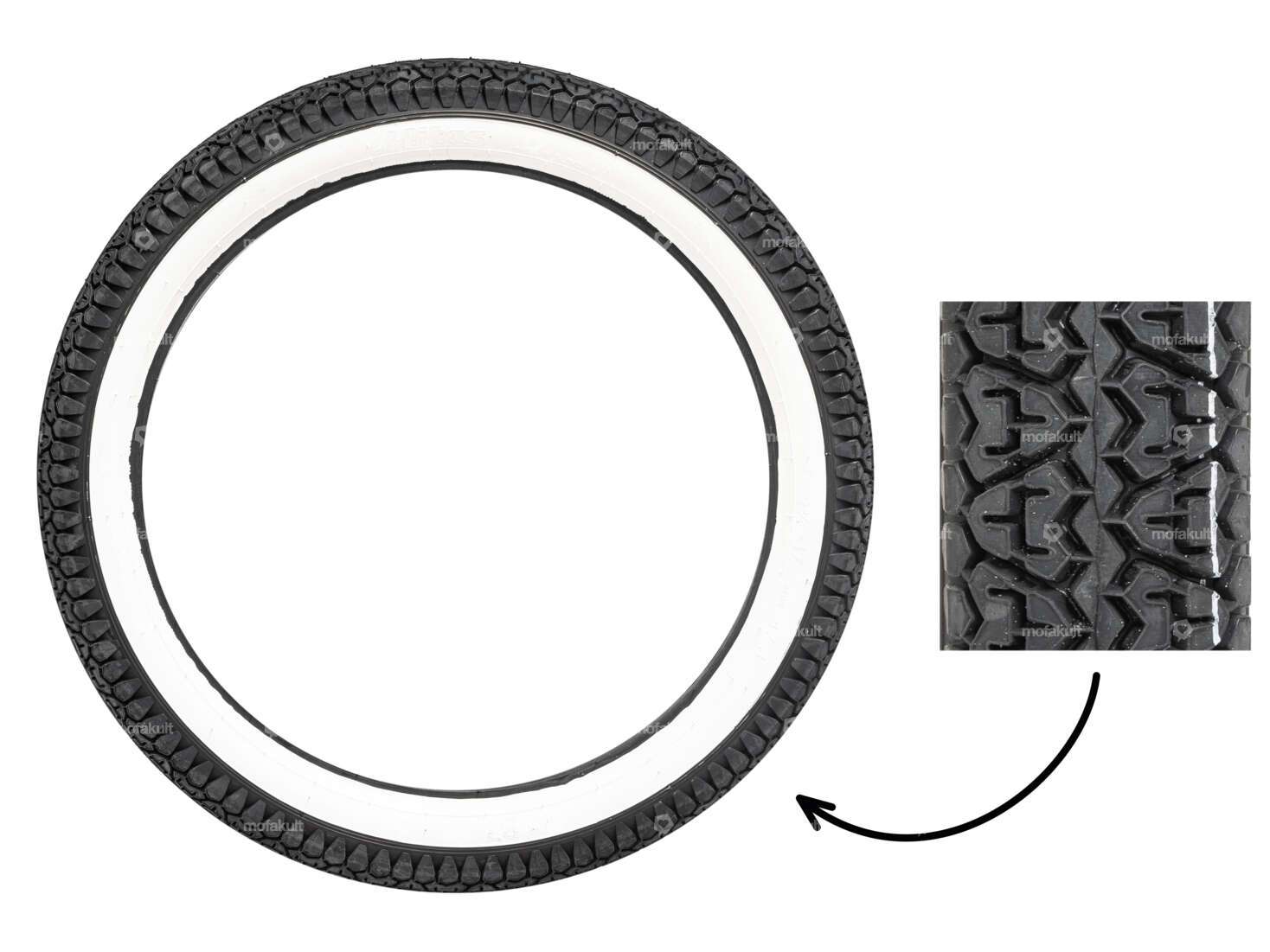 Mitas 2.75 x 17" tires B7 Allround whitewall Carousel Image 1