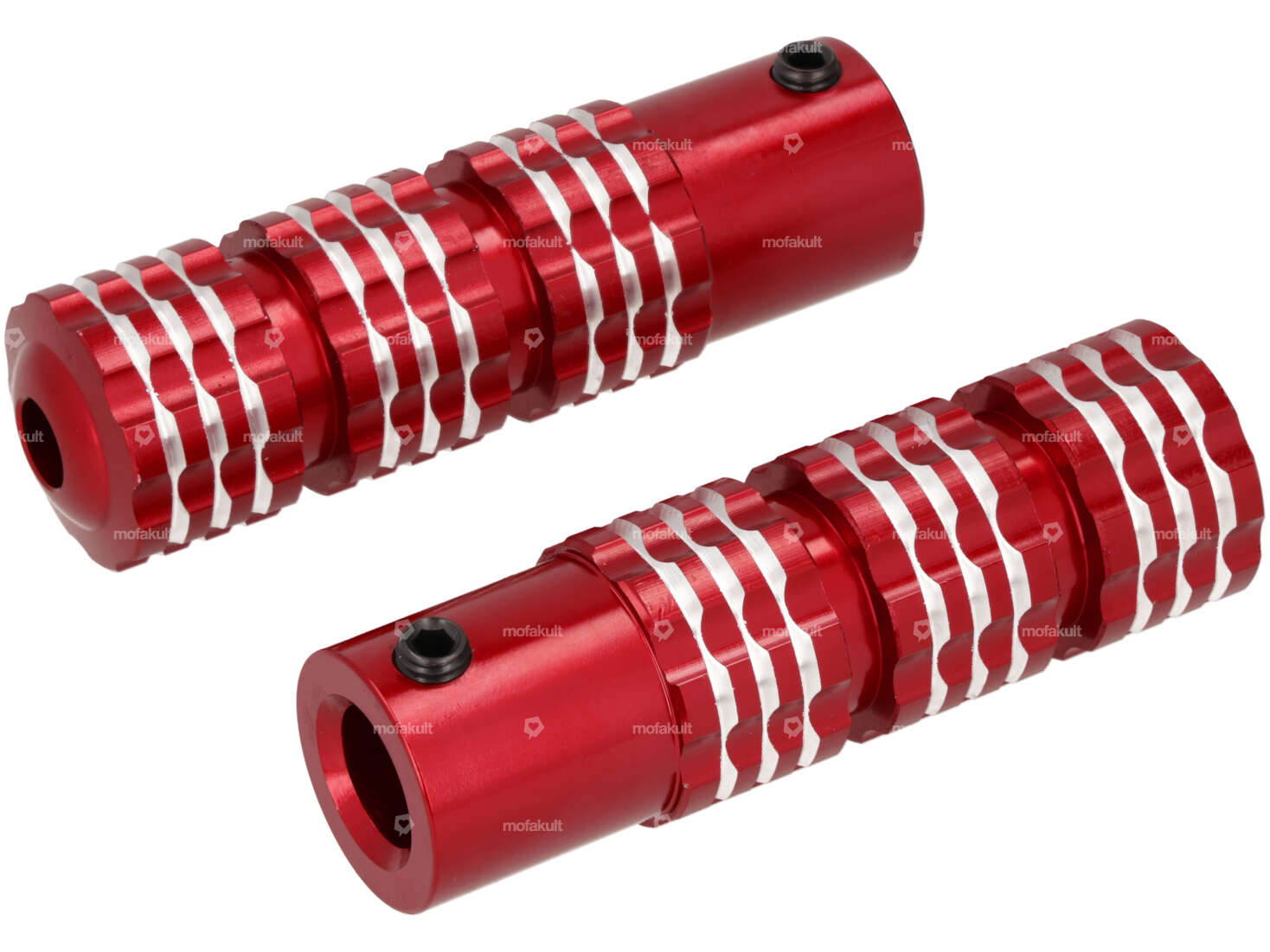 GPO footrests aluminum red anodized Carousel Image 1