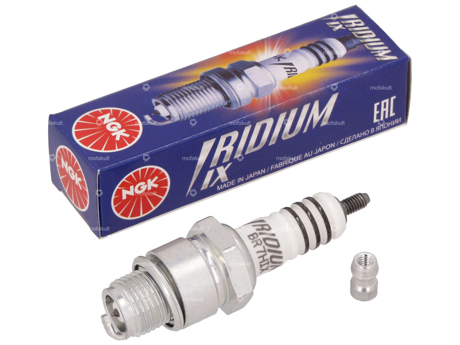 NGK (BR6HIX - BR10HIX) Spark plug short thread interference-suppressed Iridium Carousel Image 1