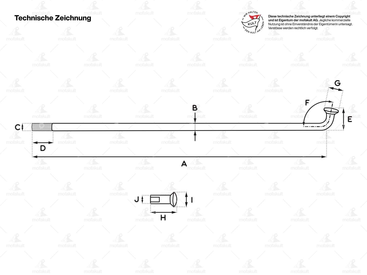 GPO 19" Speichen-Set inkl. Nippel (2.9 x 212 mm) blau Carousel Image 2