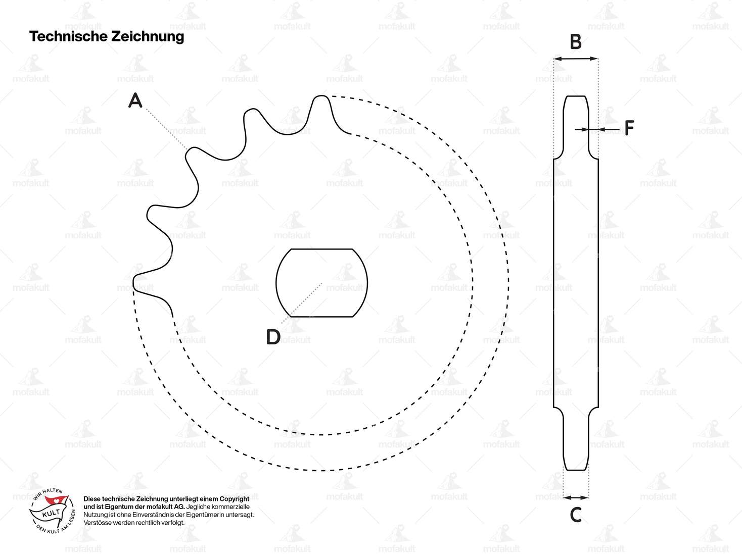 GPO Ritzel 11 - 16 Zähne Chrom | Sachs 503, 502, 50/2, 50/3, 50/4 (nach Wahl) Carousel Image 2