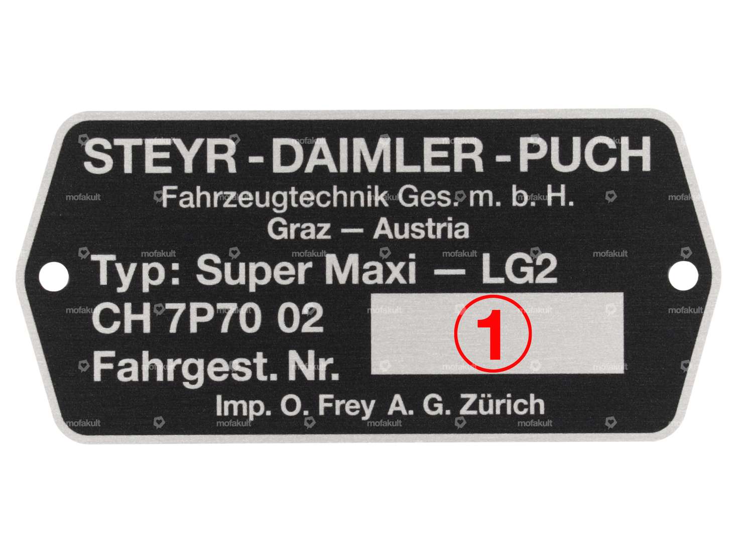 Type plate CH7P7002 | Puch Supermaxi LG2 Carousel Image 3