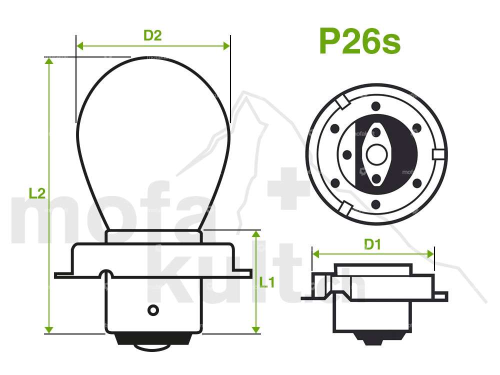 GPO headlamp square chrome with switch Carousel Image 3