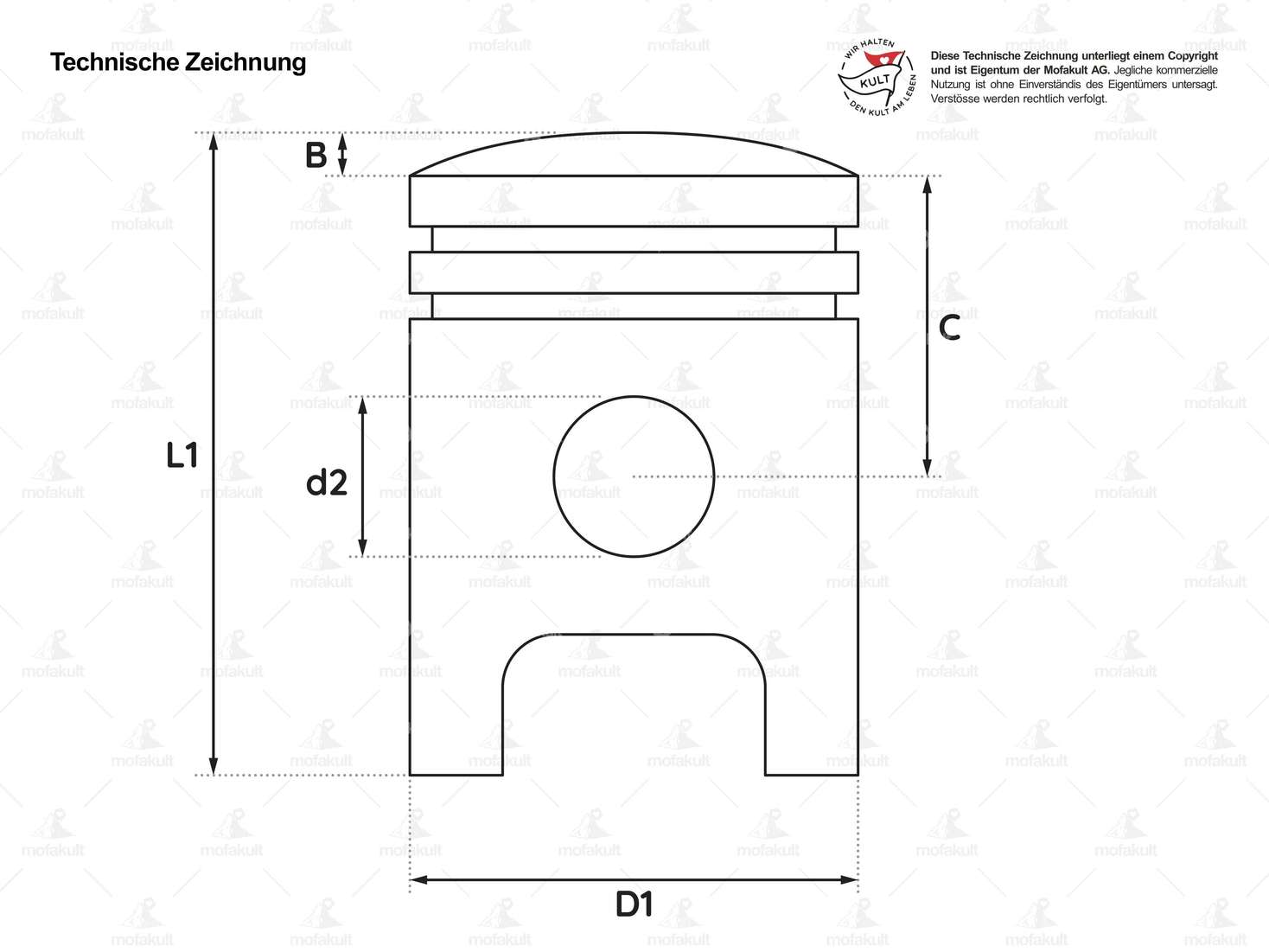 Meteor Kolben 38.95 mm #AB | Zündapp ZA, ZL, ZS, ZX, ZE Carousel Image 2
