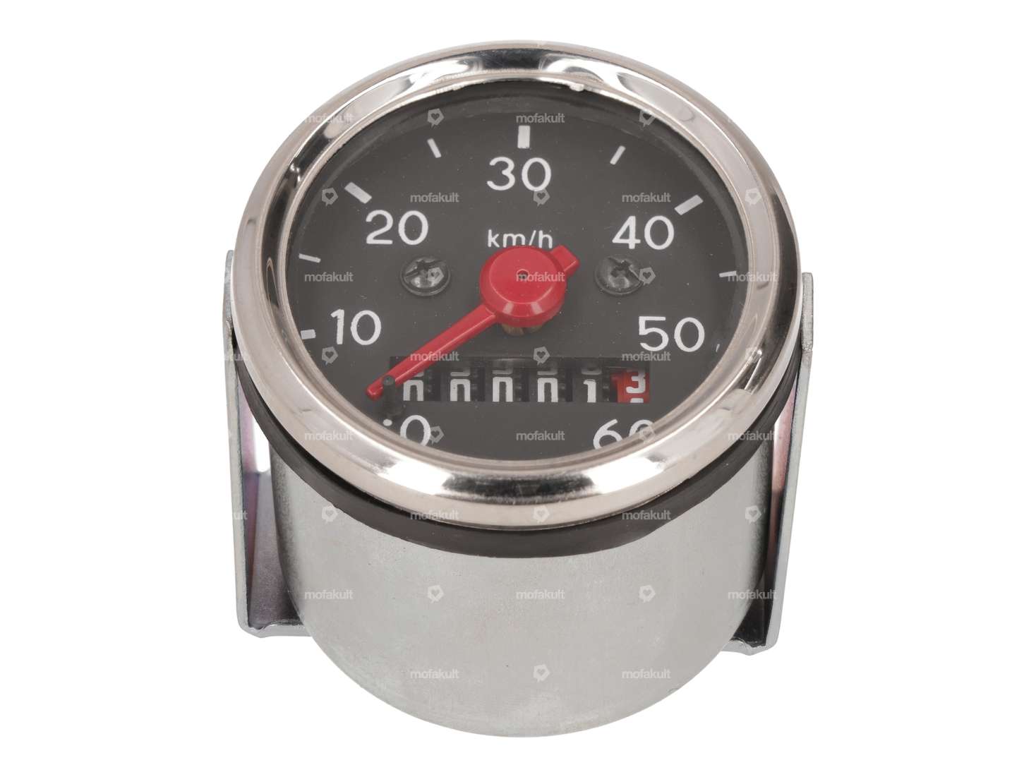 Speedometer 60 km/h Ø 48 mm VDO replica (black dial) Carousel Image 1