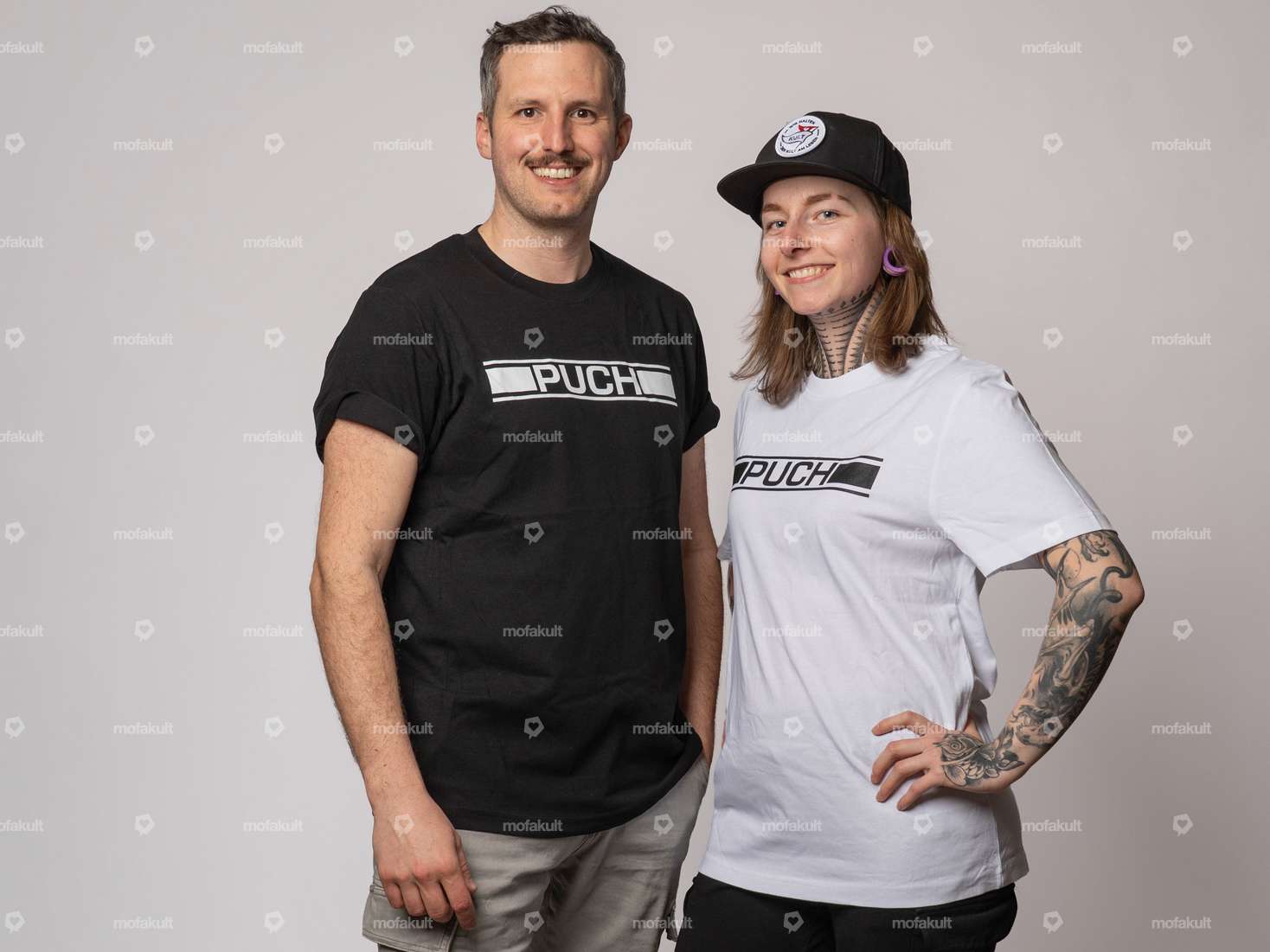 mk-Merch T-Shirt "PUCH" black Carousel Image 5