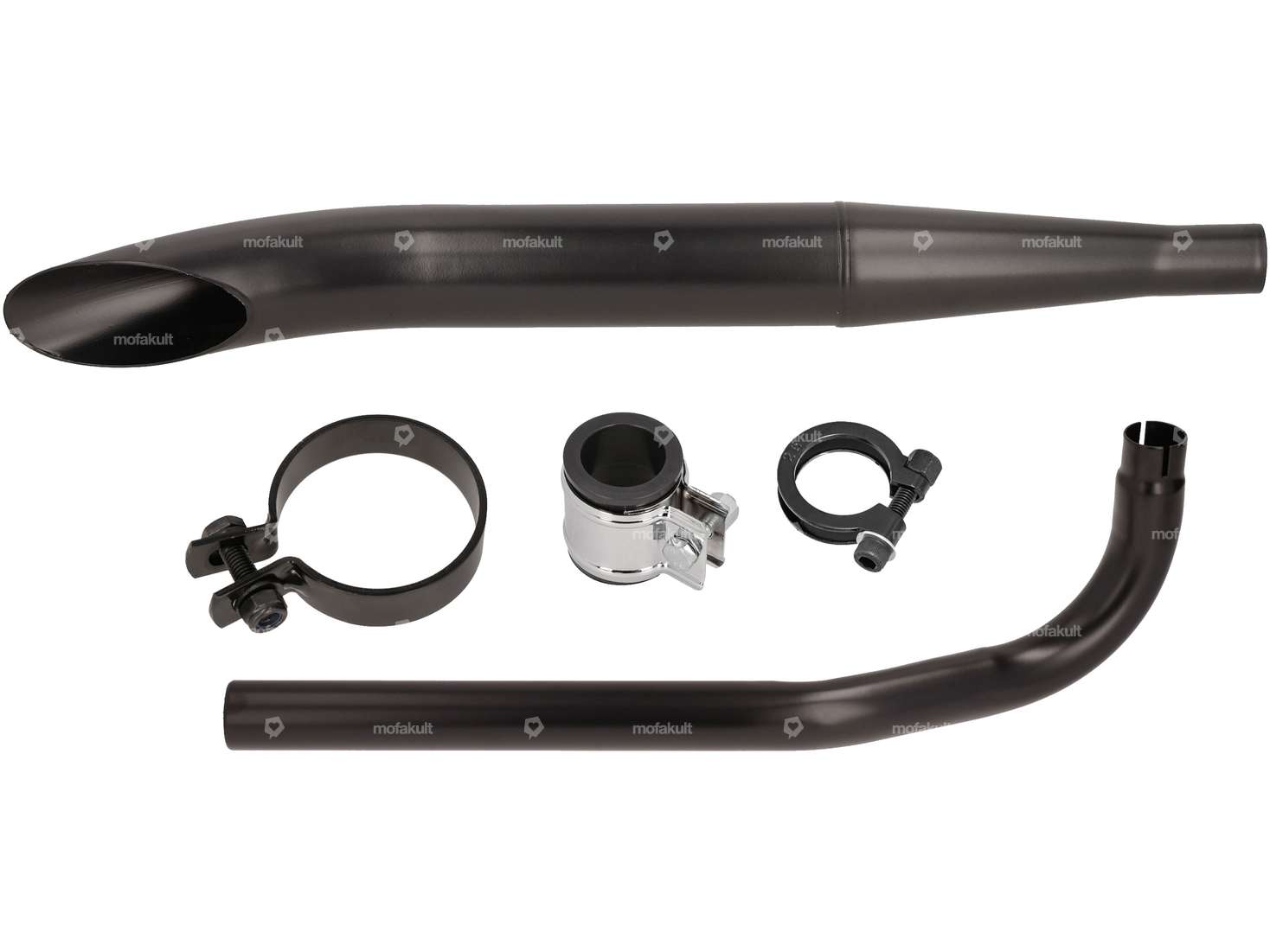 Auspuff-Set Sidepipe Ø 32 / 60 mm schwarz | Sachs 503 Carousel Image 1