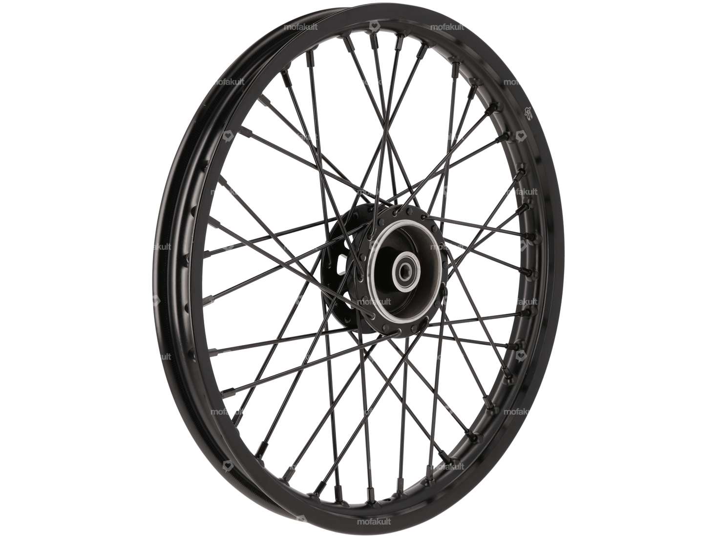 Spoked rim 17" front aluminum CNC solid black Carousel Image 2