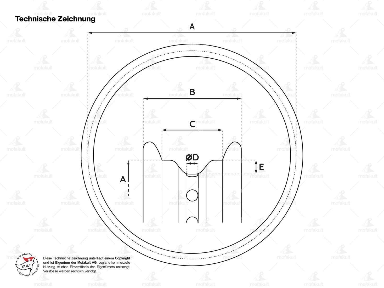 Rim ring 1.60 x 17" (55 mm) aluminum silver anodized large nipple holes Carousel Image 4