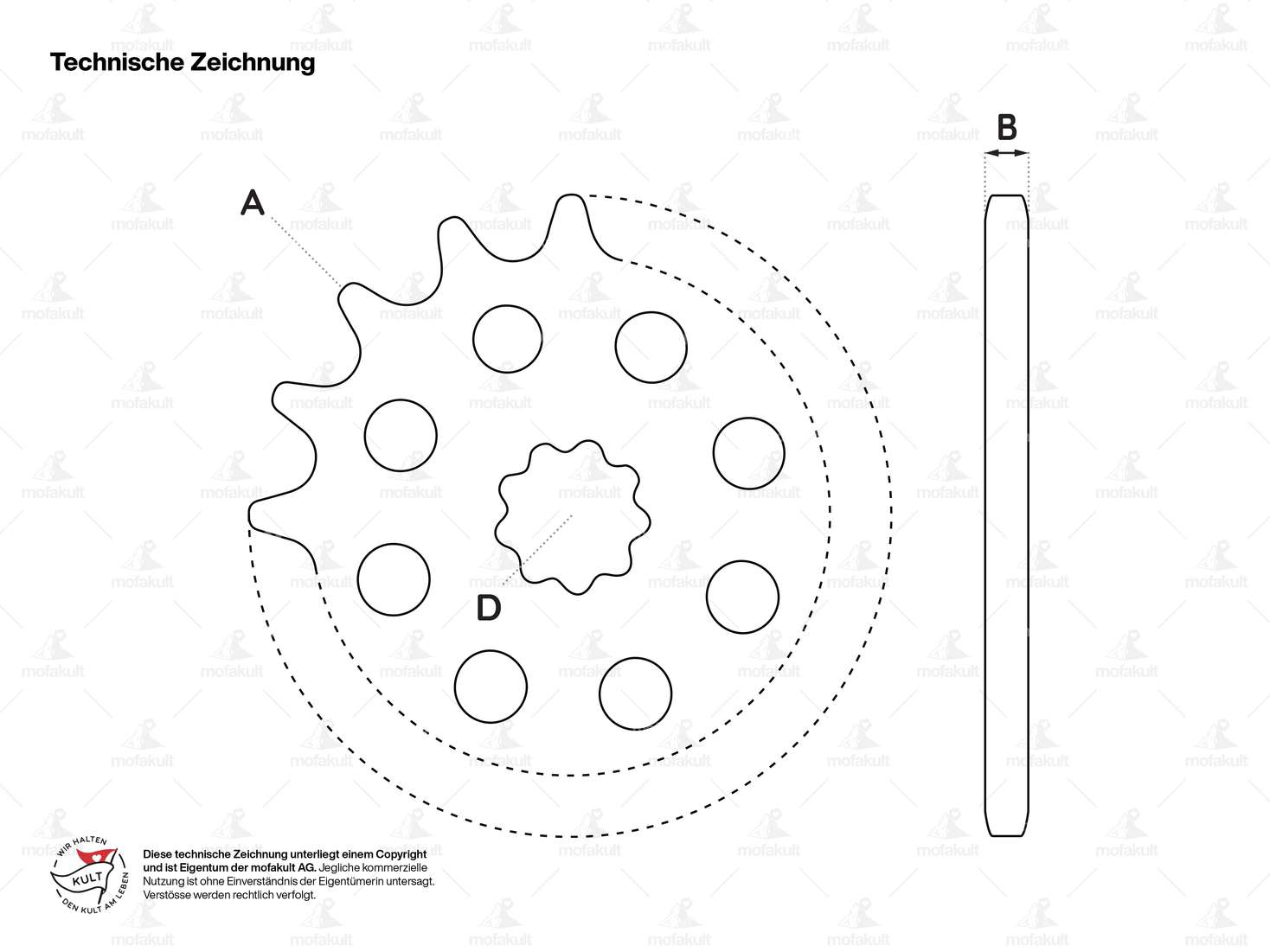 GPO sprocket 15 teeth (wide) | Puch Carousel Image 2