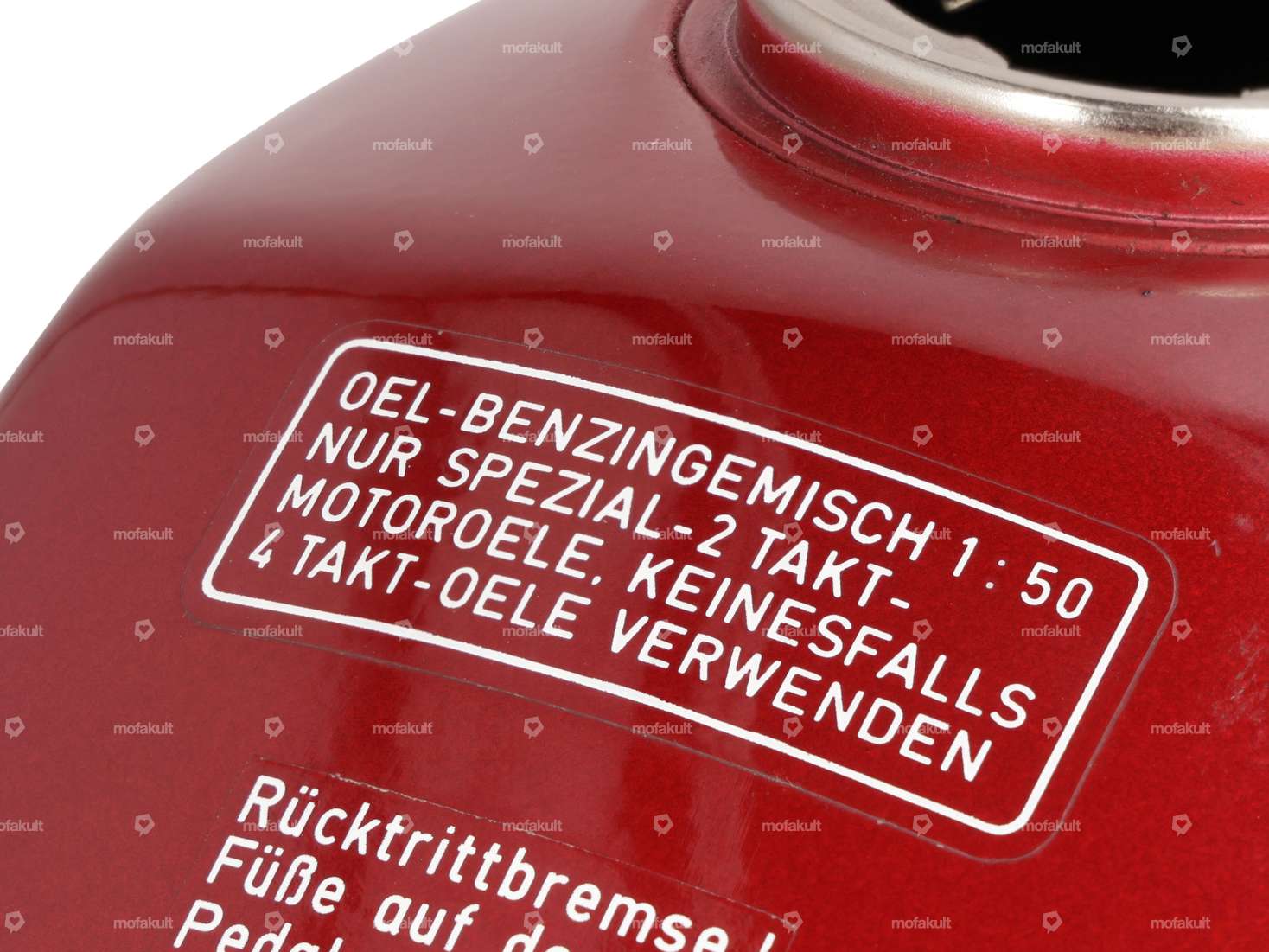 Aufkleber «OEL-BENZINGEMISCH 1:50» 63 x 25 weiss | Puch Carousel Image 2