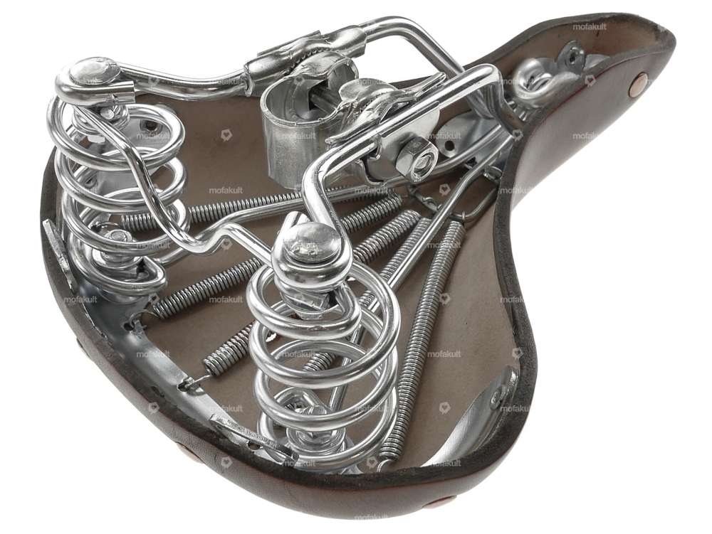 Sattel Charleston Echtleder Vintage Tonnenfeder braun Carousel Image 5