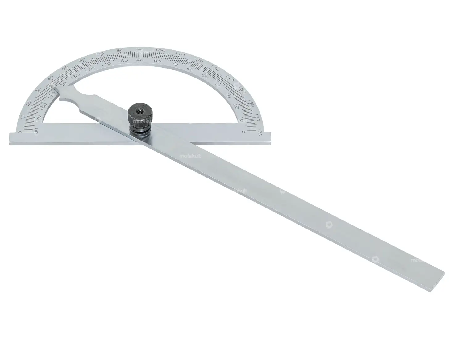CNC Gradmesser Aus Stahl 0–180° (200×300 Mm) – Mattverchromt, Mit Feststellschraube, Rostgeschützt