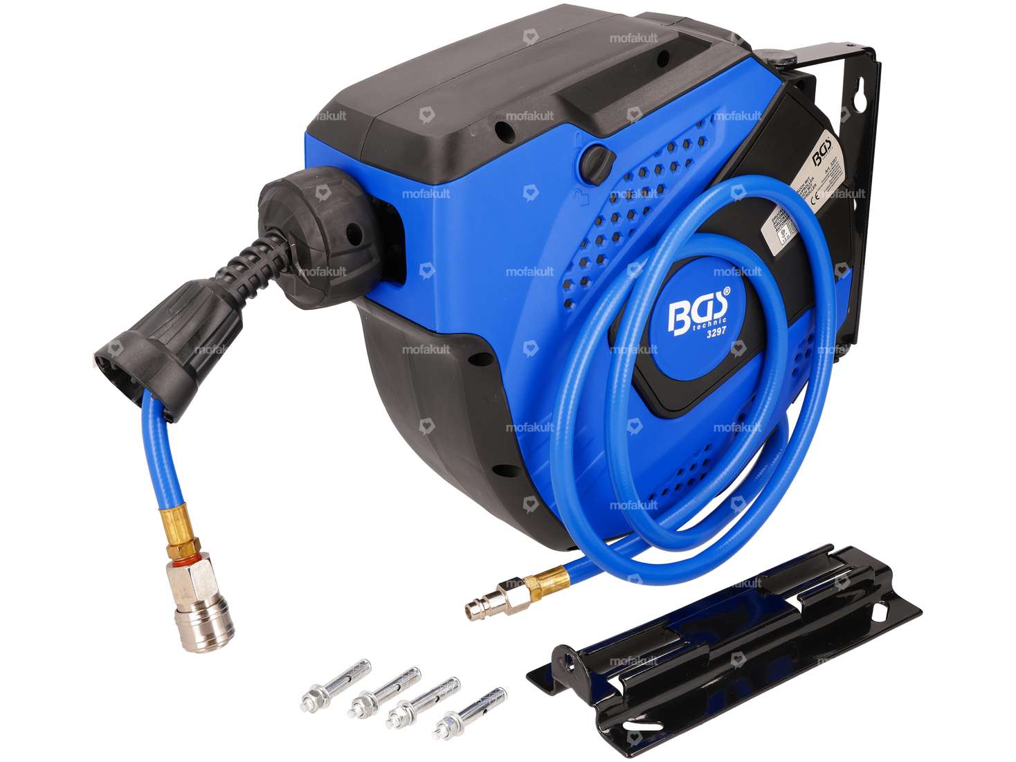 BGS compressed air hose reel wall mounting 10m / 1/4" connection Carousel Image 1