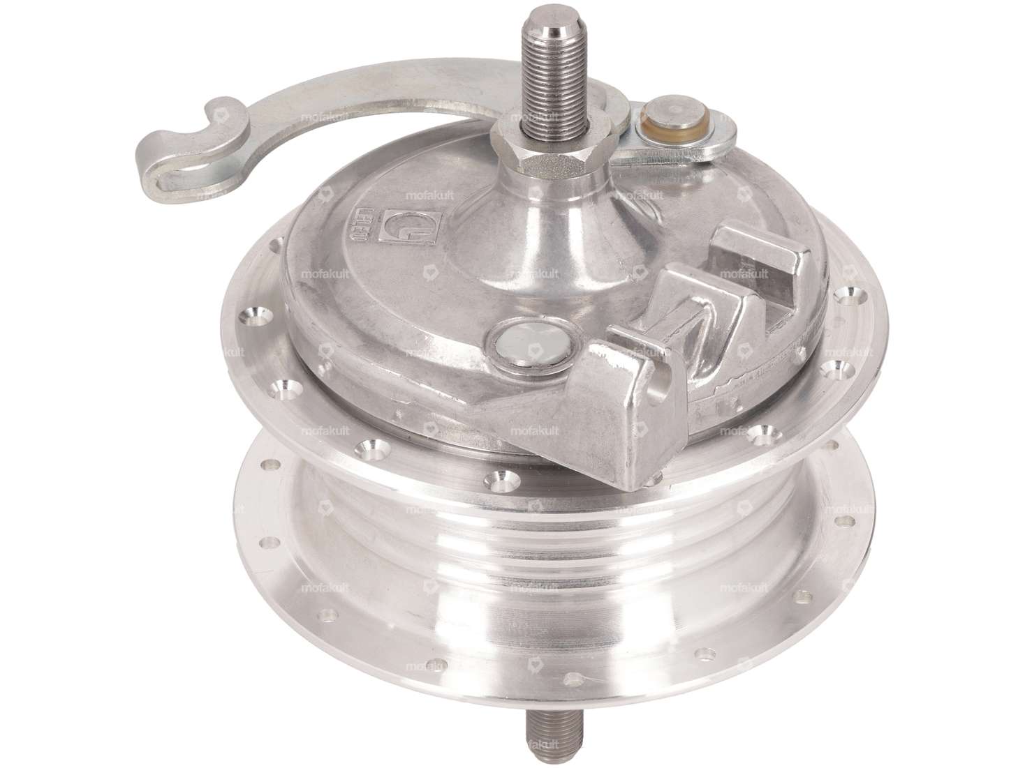 LELEU wheel hub spoke wheel front 28 holes with anchor plate & axle | Puch Maxi N, X30 Chopper Carousel Image 2