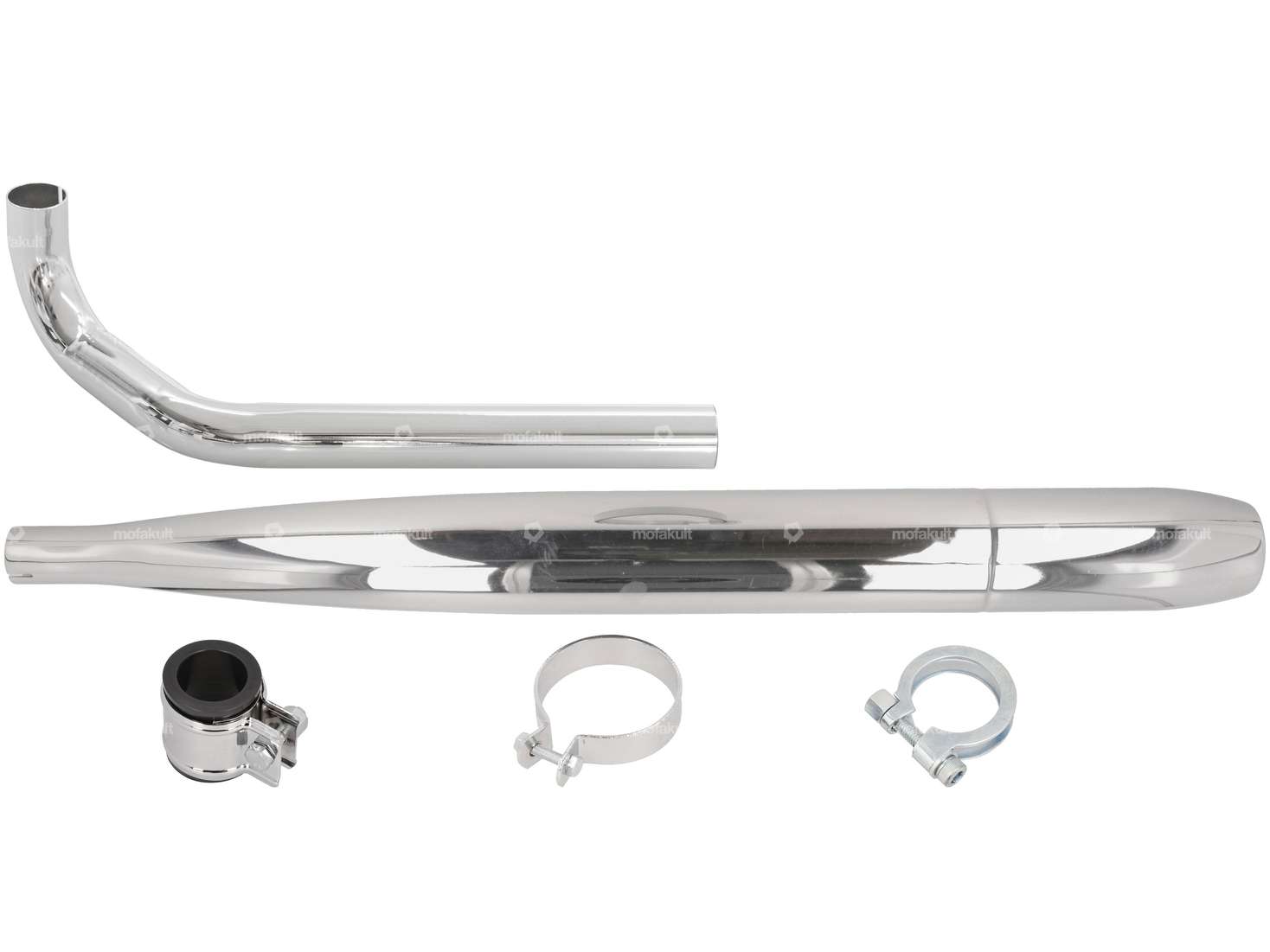 Auspuff-Set Zigarre Ø 28 / 65 mm Chrom | Hercules Prima, Optima Carousel Image 1