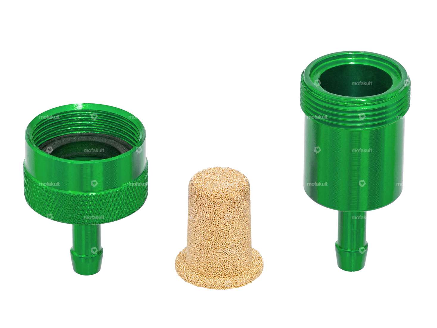 GPO fuel filter connection 6 mm aluminum green (removable) Carousel Image 2