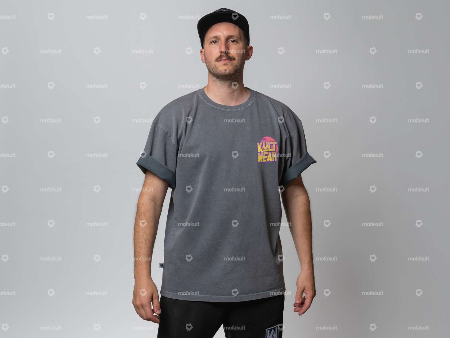 KULTWEAR T-shirt "Vintage" Oversized gray Carousel Image 1