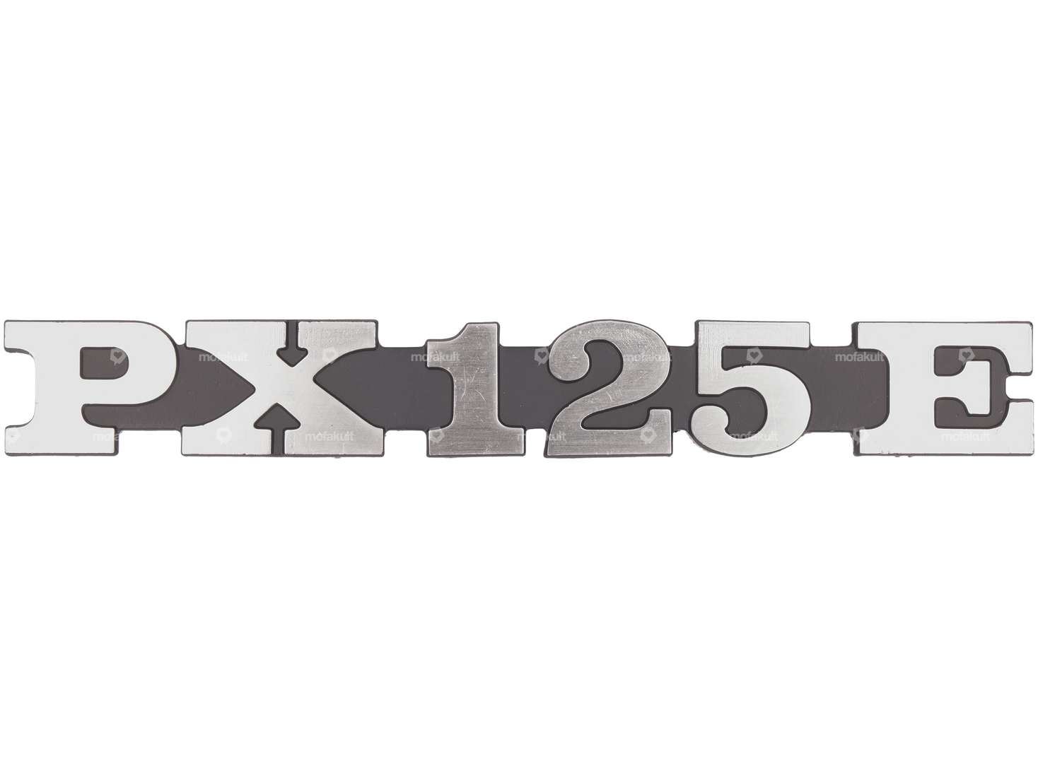 RMS emblem side cover left "PX 125 E" aluminum | Vespa PX125 Carousel Image 1