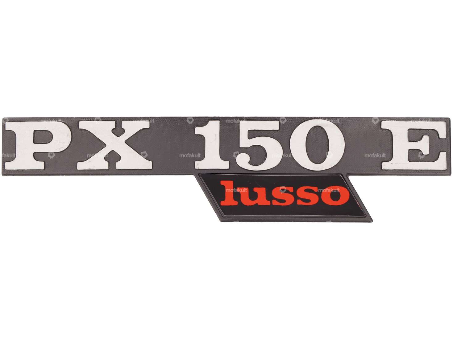 CIF Emblem Seitenhaube links «PX 150 E lusso» Aluminium | Vespa PX150 Lusso Carousel Image 1