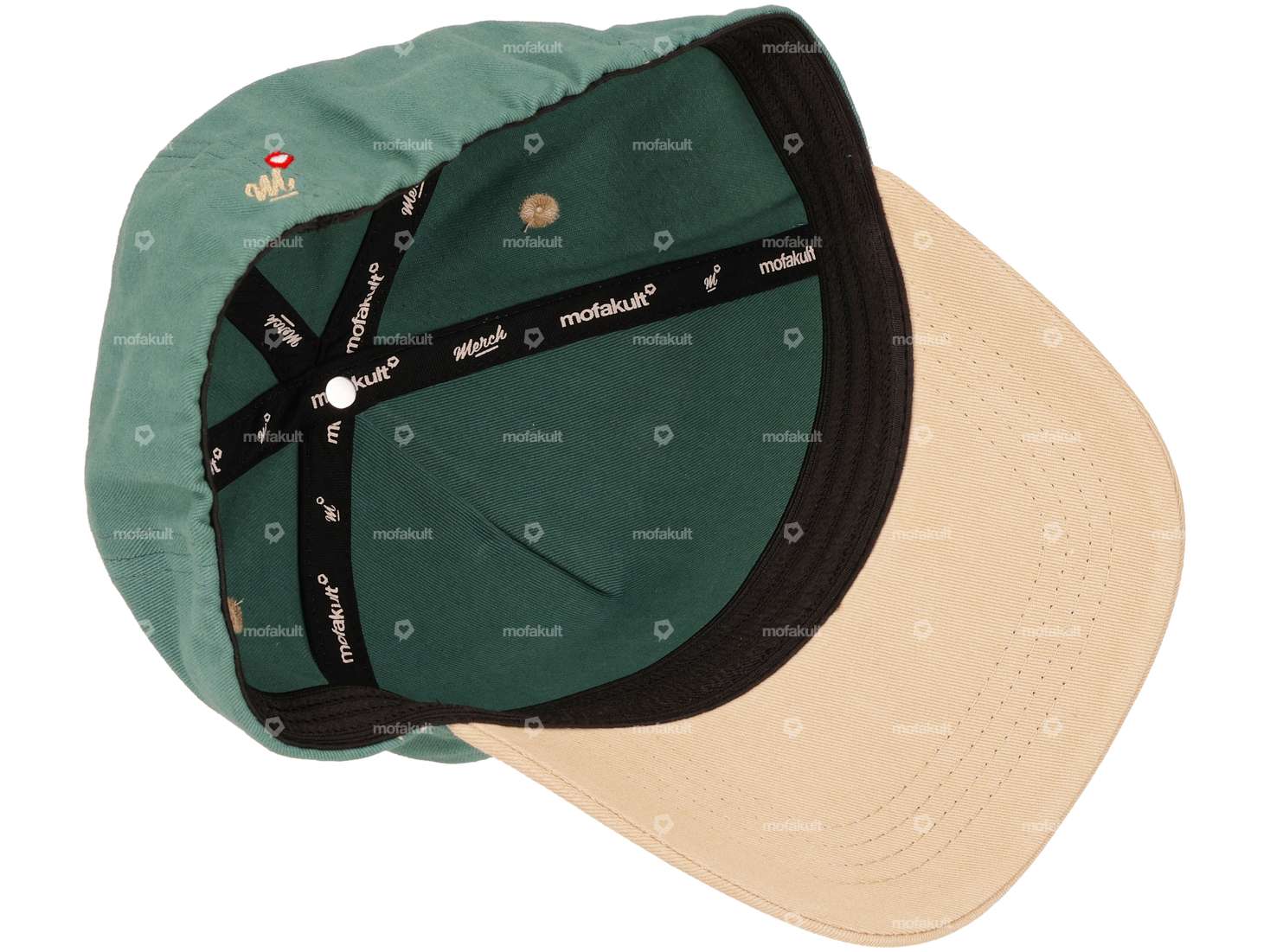 mk-Merch Cap «Zündkerze» petrol / beige Carousel Image 2
