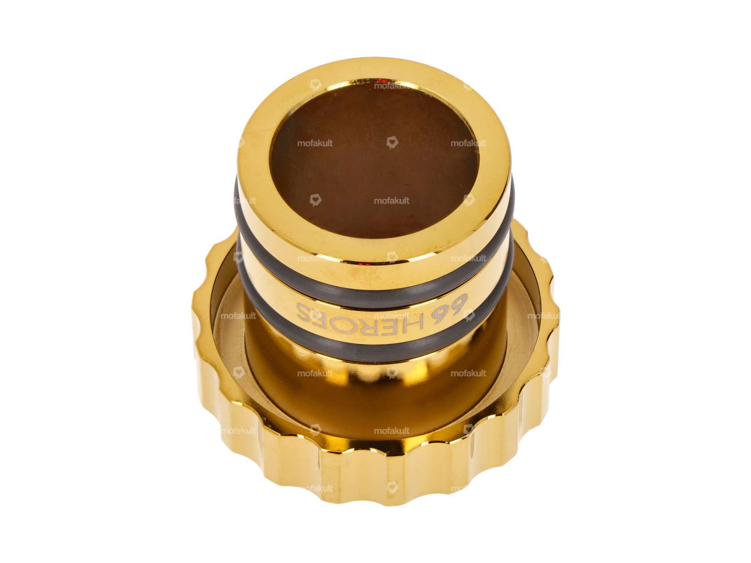 66HEROES Tankdeckel gewellt gold | Piaggio Ciao, Bravo Carousel Image 2