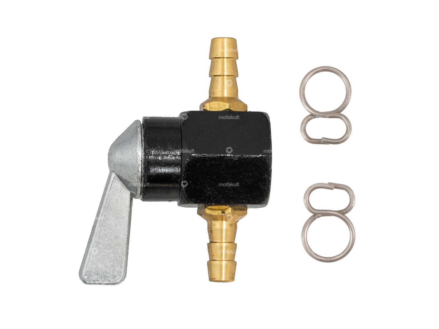 Petcock straight intermediate piece black Carousel Image 1