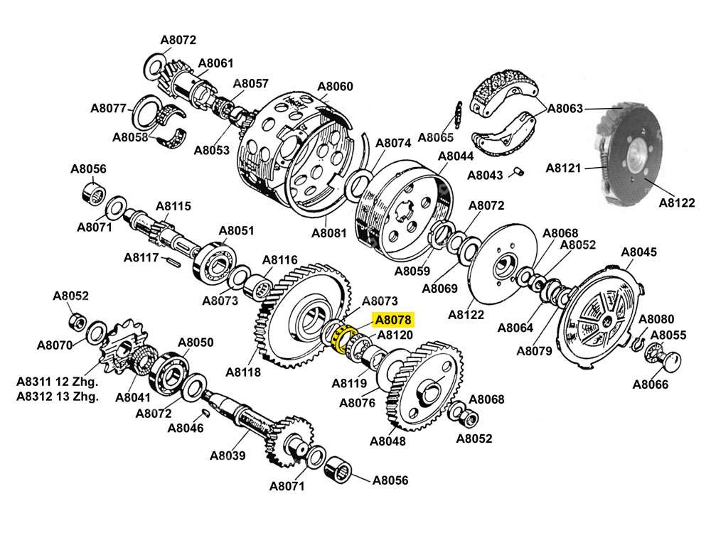 swiing® revival sprag / freewheel bearing motor | Beta 521, 512 (A8078) Carousel Image 3