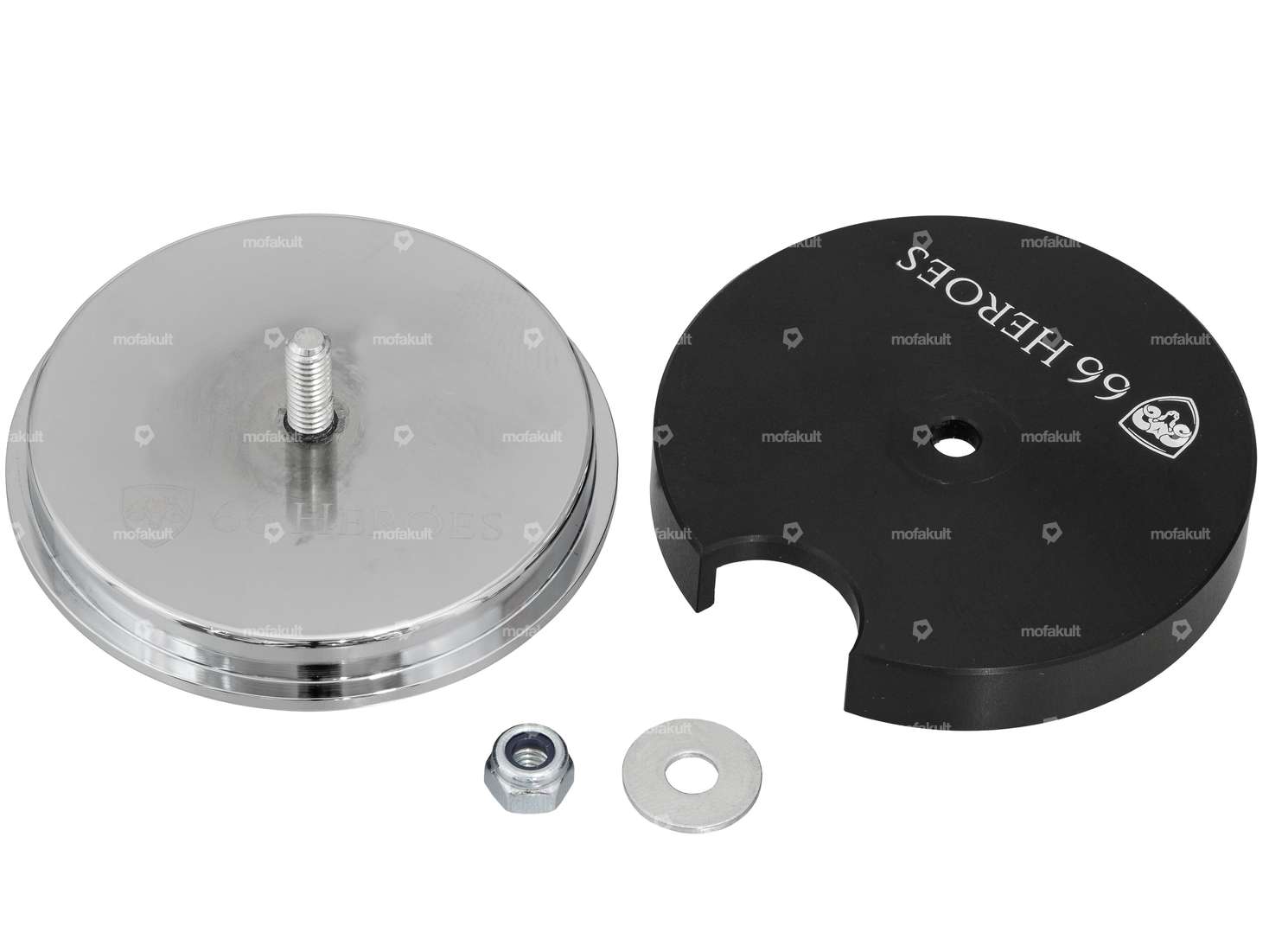 66HEROES speedometer bezel Ø 48 mm "66HEROES" chrome Carousel Image 2