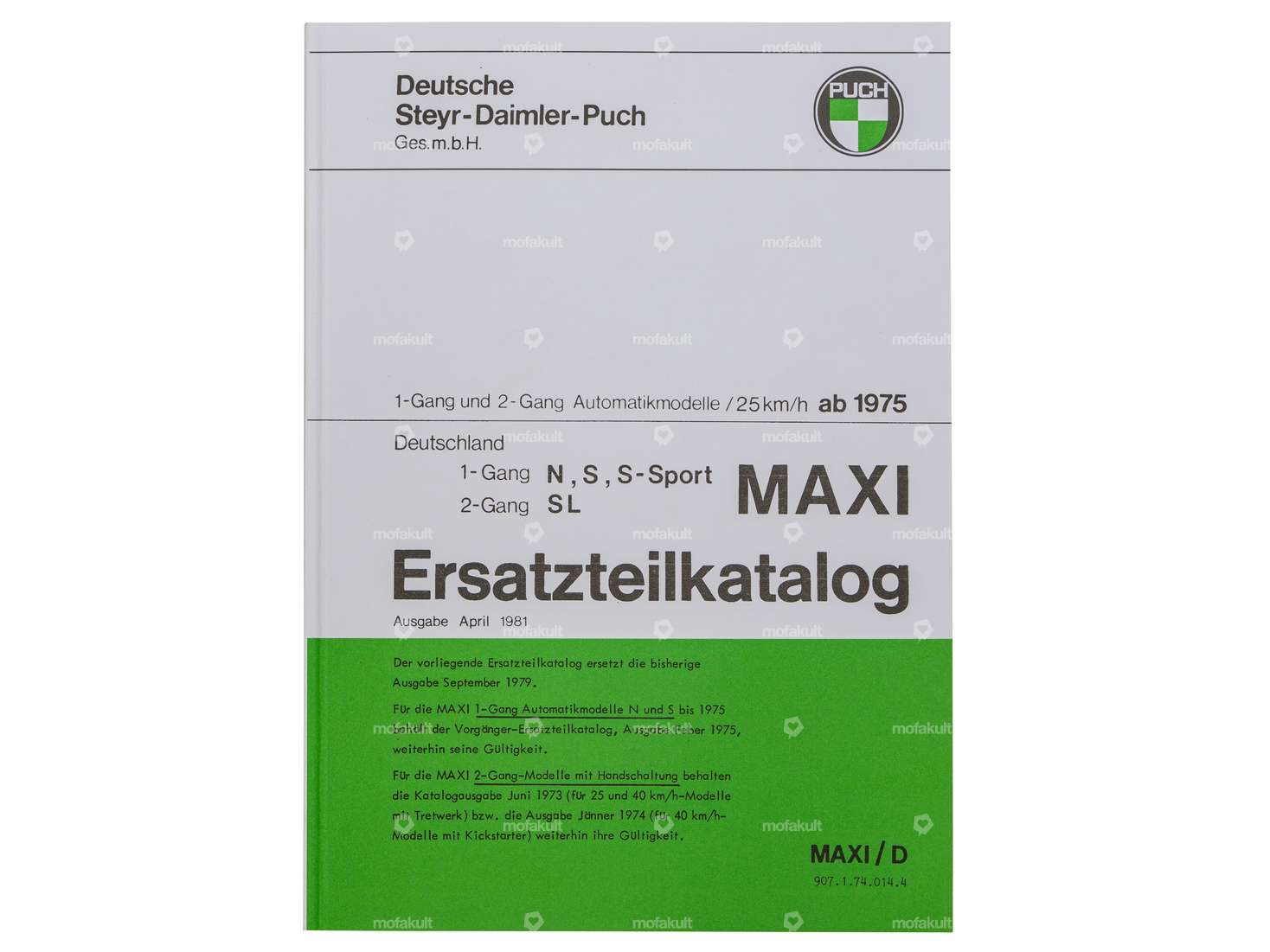 Ersatzteilkatalog | Puch Maxi N, S, S-Sport, SL (DE) Carousel Image 1