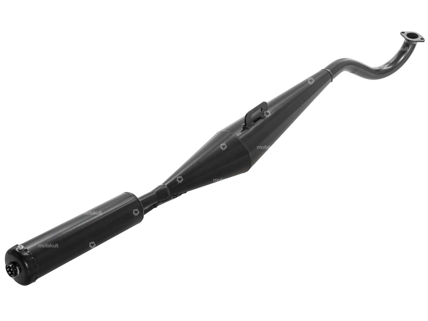 HOMOET Auspuff P4 Spezial (längeres Mittelstück) schwarz | Puch Carousel Image 2