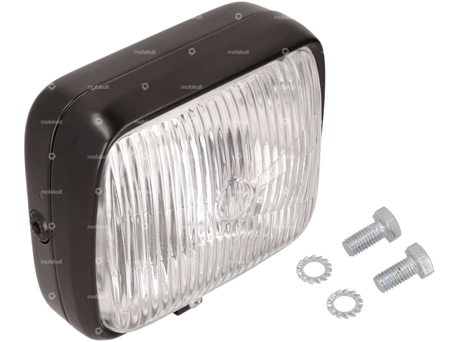 GUIA Scheinwerfer eckig 18 cm schwarz Carousel Image 1