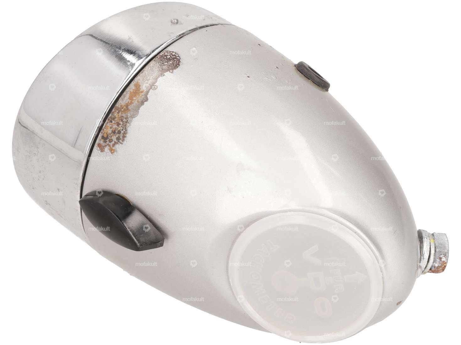 Union Eierlampe Ø 92 mm mit Beschädigungen (mittige Befestigung) silber NOS Carousel Image 3